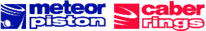 logotypy firm Meteor Piston oraz Caber rings