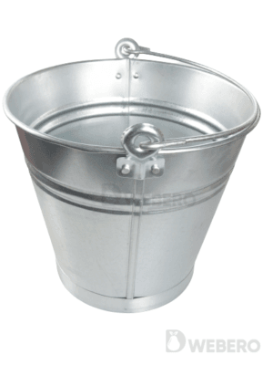 Polskie wiadro metalowe ocynkowane, dostępne w trzech rozmiarach: 10L, 12L i 15L.