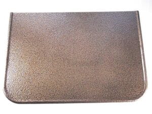 Blacha przedpiecowa XL w kolorze miedź antyczna, leżąca na białym tle.