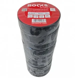 Taśma izolacyjna | Czarna | 0,13mm X 19mm X 20m | ROOKS