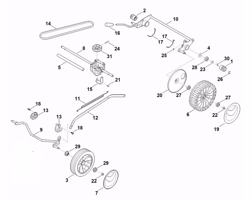 Przykładowe podwozie kosiarki RM 253.1 T