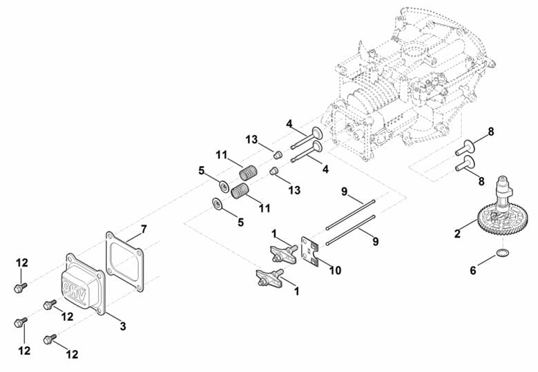 Zawory, wałek rozrządu